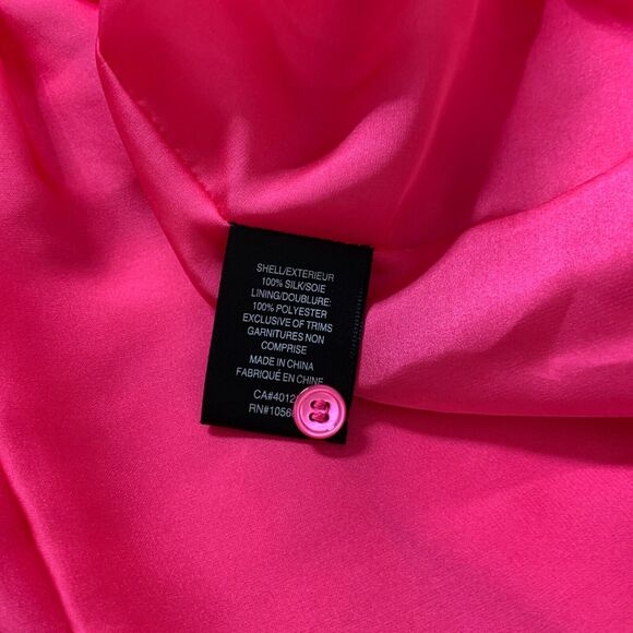 L.A.M.B. Gwen Stefani Black Hot Pink Above Knee Sleeveless Silk Dress Size 6 - Picture 8 of 12